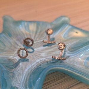 Gold and Silver Stud Earrings